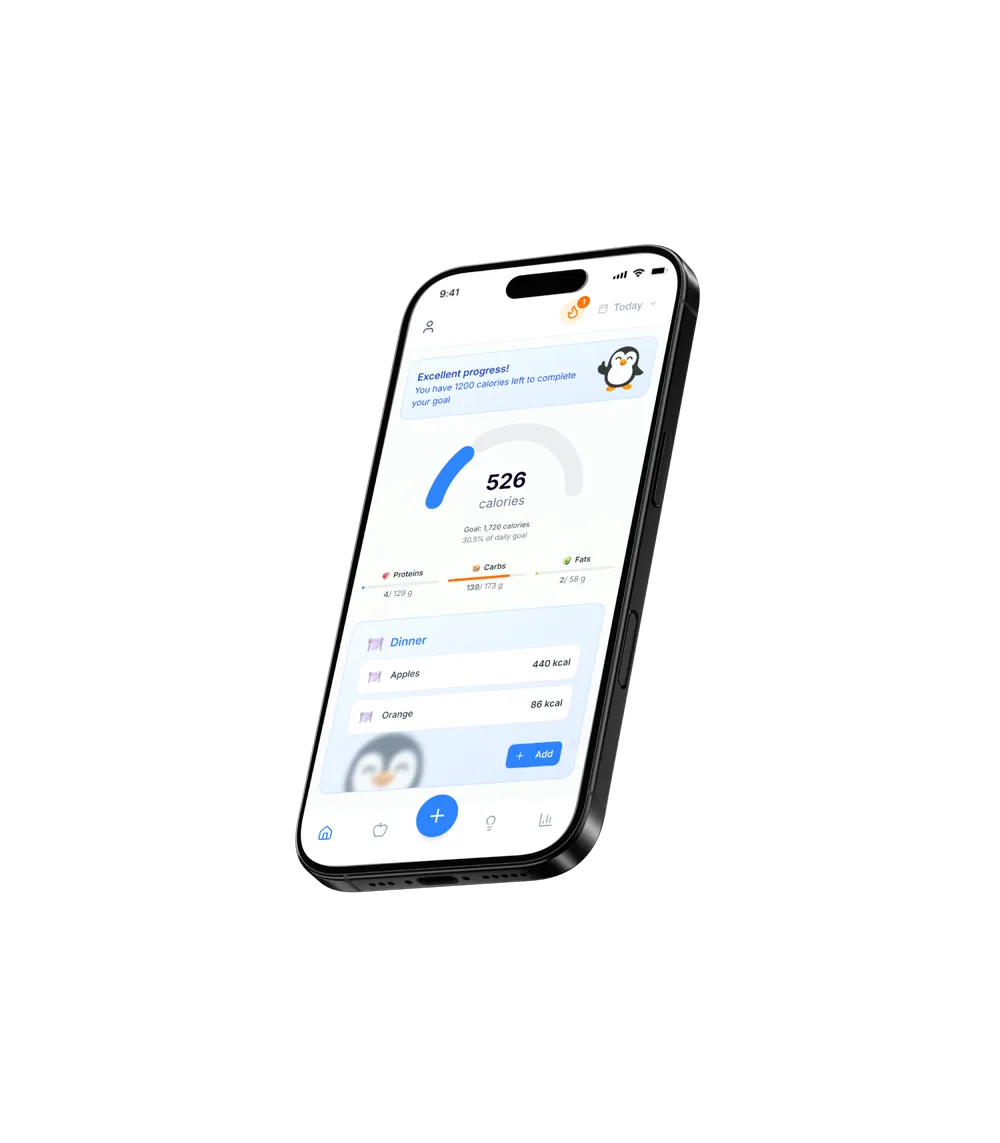 PenguFit application interface shown on an iPhone